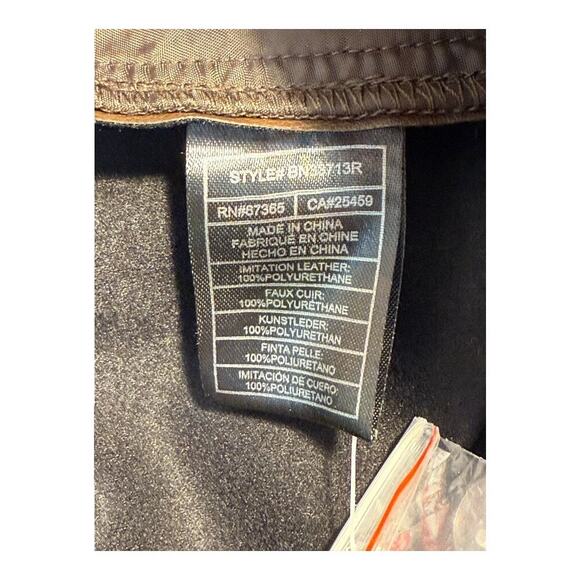 Steve Madden Women's Large Wide Leg Pant Brown Casual Mid-Rise Faux Leather NWOT - Picture 6 of 7